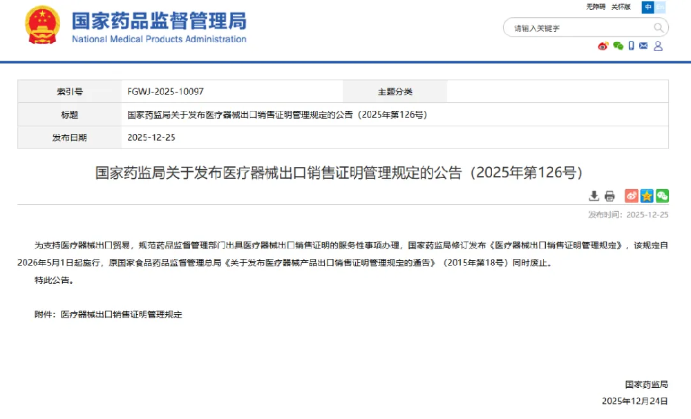 【重要通告】國家藥監局發布新《規定》，明年5月1日起施行！